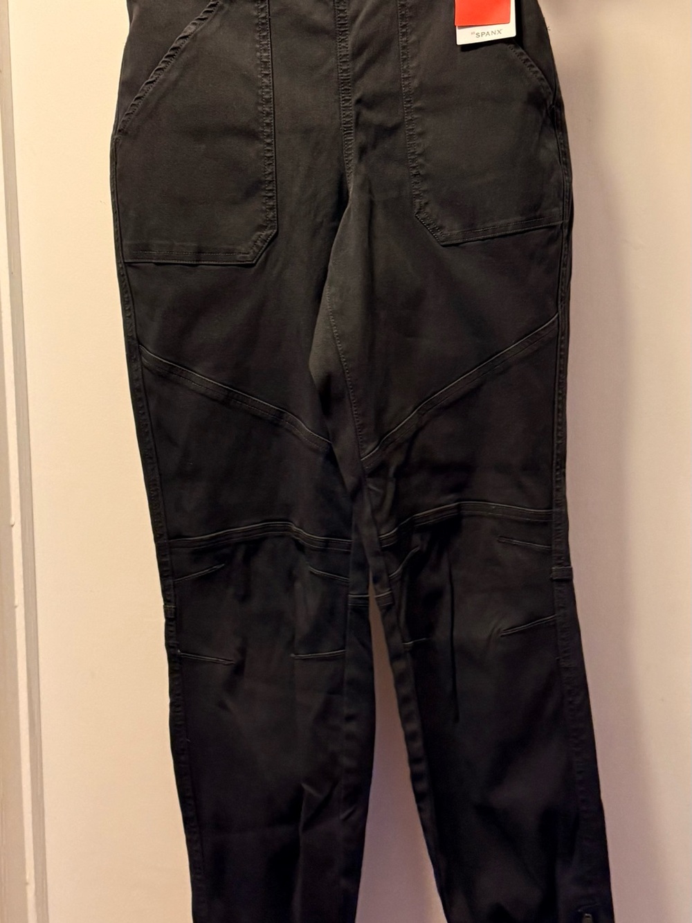 Women’s Spanx, Dark Gray, Stretch Twill Cargo Jogger Pants - Size Small